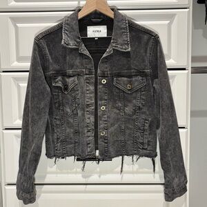 Pistola Black Cropped Denim Jacket, Small